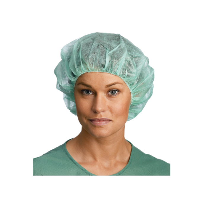 Basismuts Annie groen met elastiek L (zonder latex), per 150 stuks