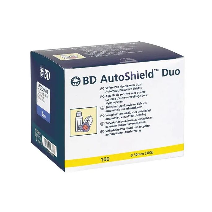 BD AutoShield Duo veiligheidspennaald 30G 0,30 x 5 mm, 100 stuks