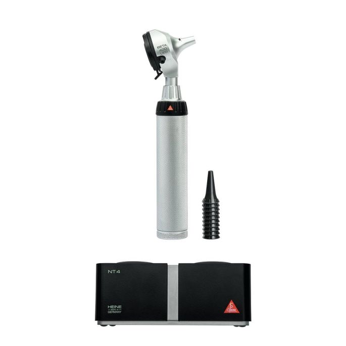 HEINE BETA 400 F.O. LED otoscoop kit met BETA4 NT oplaadbaar handvat en NT4 tafellader