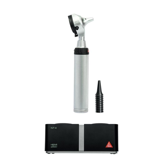 HEINE BETA 200 F.O. LED otoscoop kit met BETA4 NT oplaadbaar handvat en NT4 tafellader