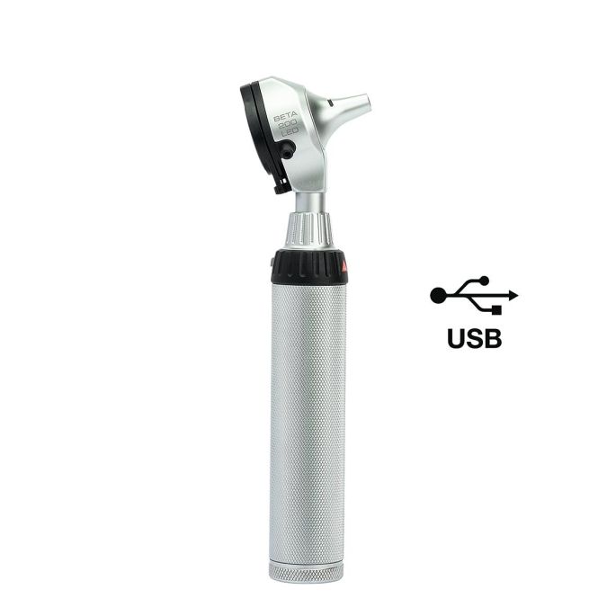 HEINE BETA 200 F.O. LED otoscoop set met BETA4 USB-oplaadbare handgreep + USB-snoer + plug-in voeding en accessoires