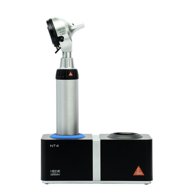 HEINE BETA 400 F.O. LED otoscoop set met BETA4 NT oplaadbaar handvat en NT4 tafellader + accessoires