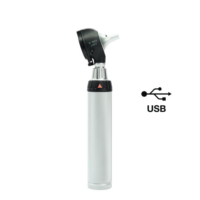HEINE K180 F.O. LED otoscoop set met BETA4 USB-oplaadbare handgreep + USB-snoer + plug-in voeding