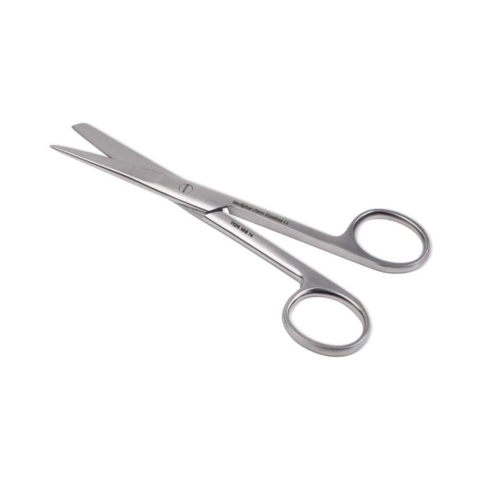 Chirurgische schaar spits/stomp 11 cm gebogen RVS
