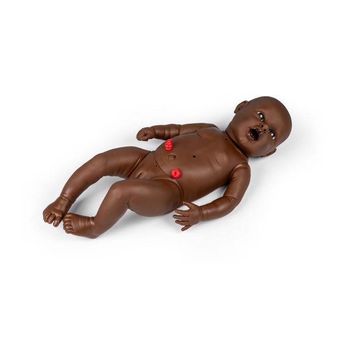 Oefenbaby 'Neneh' voor de verpleegopleiding, meisje, donkere huidskleur