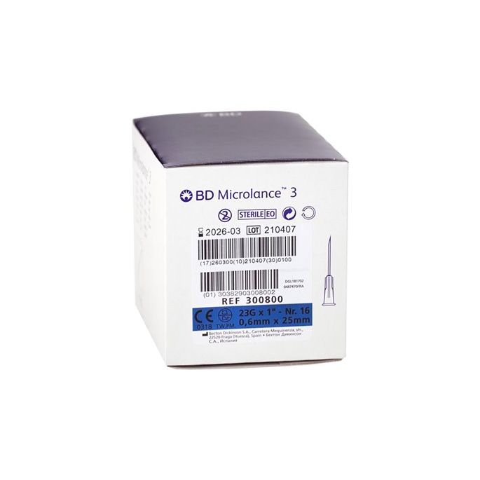 BD Microlance 3 blauw 23G, 0,6 x 25 mm, 100 stuks
