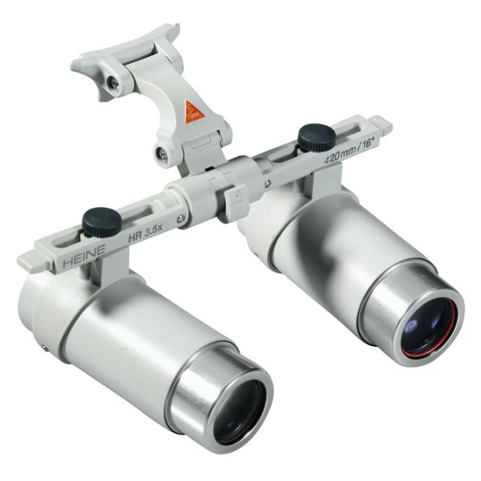 HEINE HRP binoculaire loep 3,5x op 420 mm met i-View op S-FRAME bril