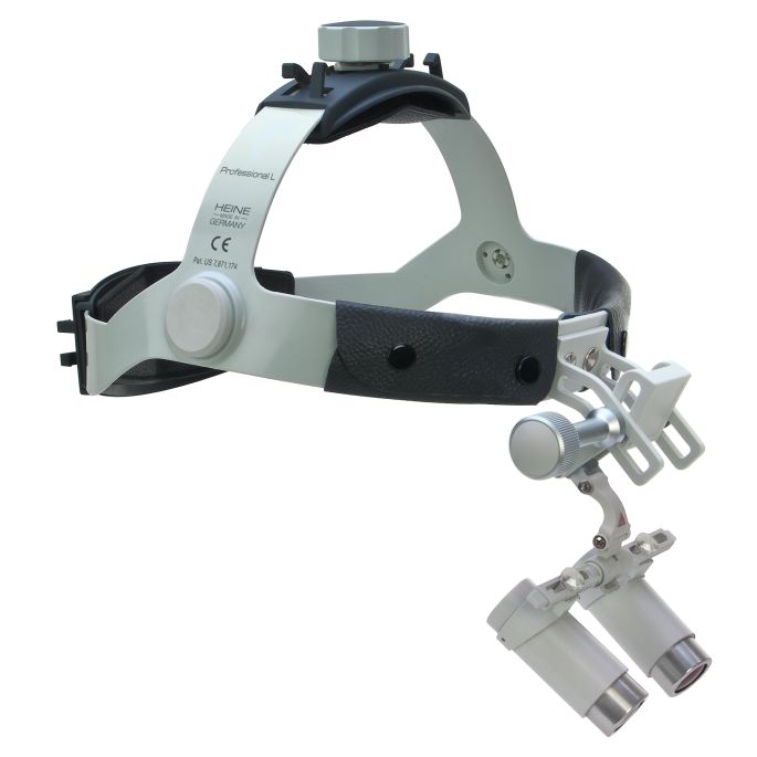HEINE HRP binoculaire loep 3,5x op 420 mm werkafstand met i-View op Professional L hoofdband, zonder S-GUARD spatbescherming