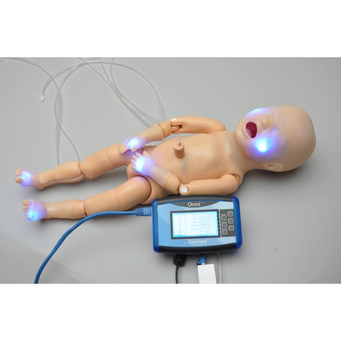 Premie Blue reanimatiesimulator premature pasgeborene (28 weken) met SmartSkin en OMNI