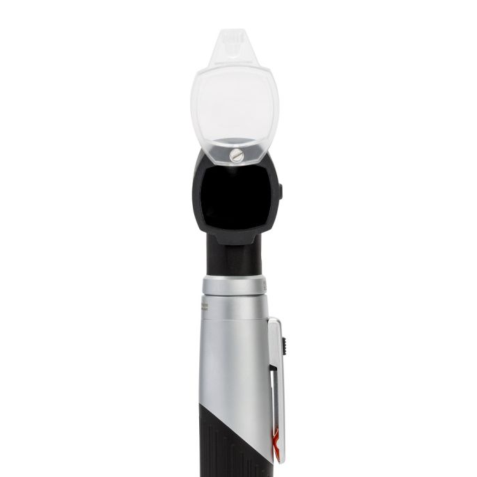 Heine mini 3000 F.O. otoscoopset, 10 AllSpec wegwerp tips 4 mm Ø, batterijhandvat met batterijen 2.5V XHL