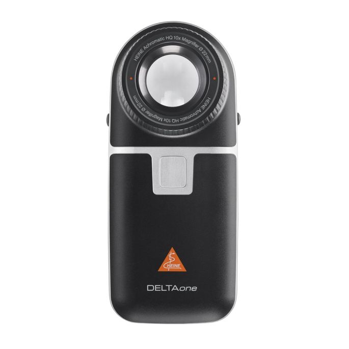 Heine DELTAone dermatoscoop met contactplaat met schaalverdeling, USB-kabel, netadapter, harde koffer