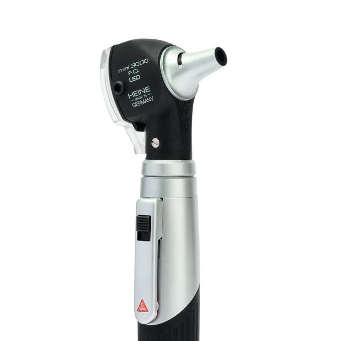 HEINE mini 3000 LED F.O. otoscoop en mini 3000 LED oftalmoscoop diagnose-set 2,5 V met 2 mini 3000 batterijhandvaten, herbruikbare specula, 10 AllSpec tips en harde koffer