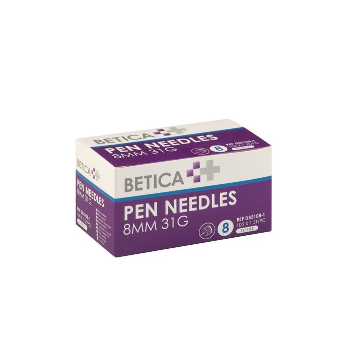 Betica pennaald 8 mm x 31G, 100 stuks
