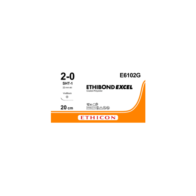 Ethibond Excel wit 2-0, SHT-1 VB naald, E6102G, 12 stuks