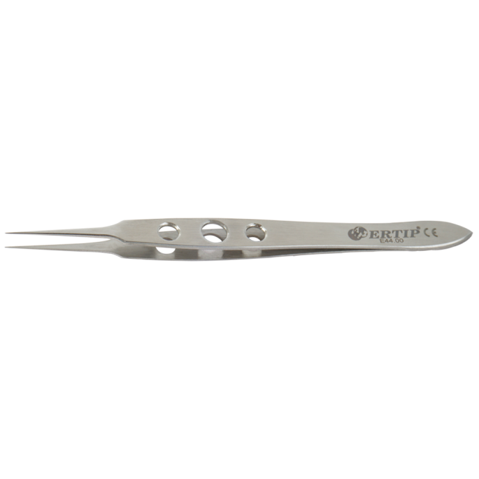 Rechte FUE-forceps met dunne gebogen schaft