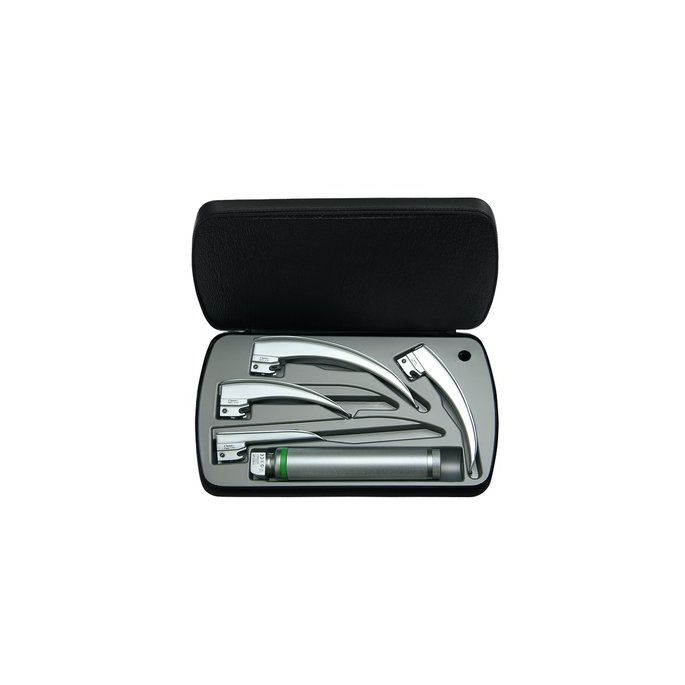 HEINE Classic+ F.O. LED laryngoscoopset F-120 met standaard F.O. LED batterijhandvat 2,5 V