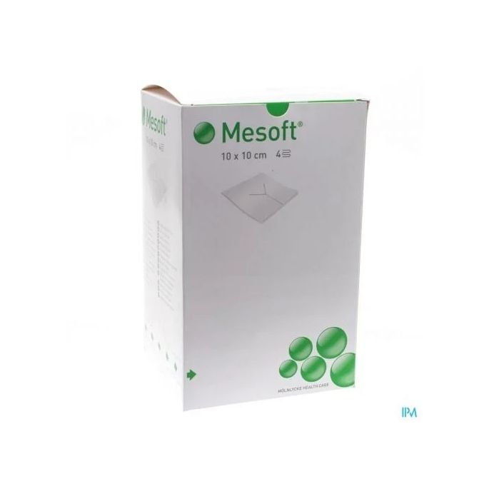 Mesoft 40 g/m2 splitkompres - 4 lagen, 10 x 10 cm, 130 x 1 stuk