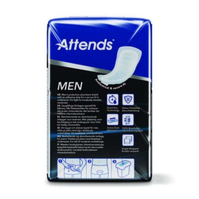 ATTENDS Men 3 Protect Absorb Shield, 10 stuks