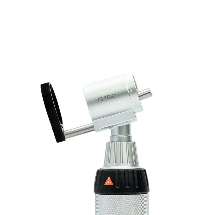 HEINE G100 LED VET spleetverlichtingskop + BETA 200 LED oftalmoscoop diagnostische set met BETA batterijhandvat, specula en harde koffer (2,5 V)