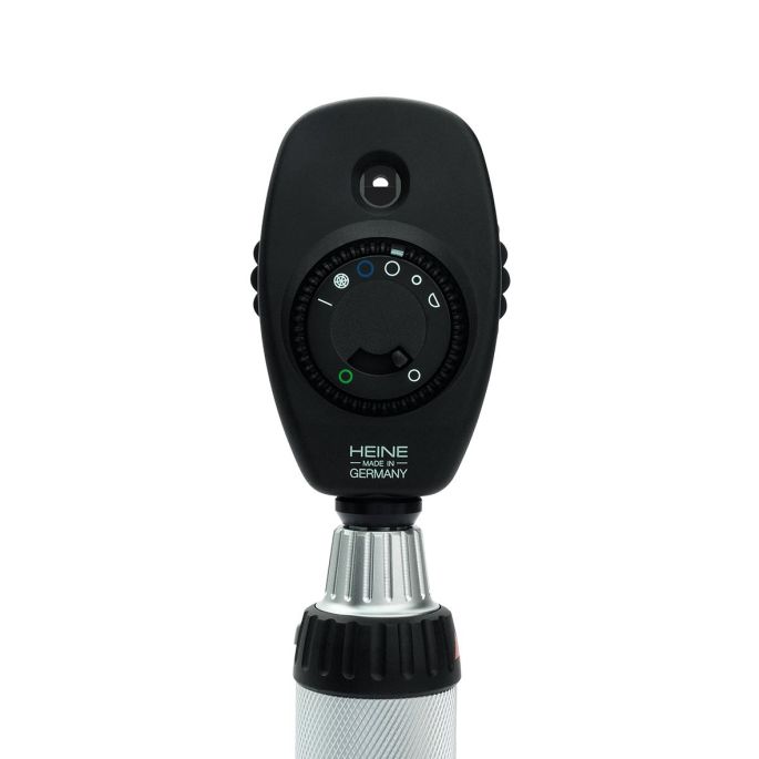 HEINE G100 LED VET spleetverlichtingskop + BETA 200 LED oftalmoscoop diagnostische set met 2x BETA4 USB oplaadhandvat, plug-in voeding, specula en harde koffer (3,5 V)