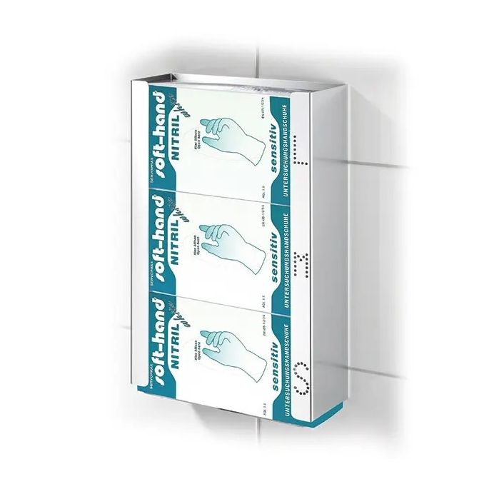 Handschoenen dispenser Trio RVS