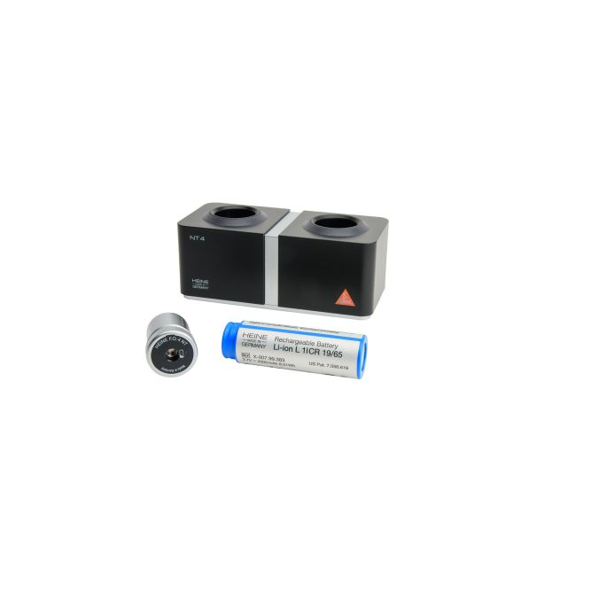 HEINE F.O. upgrade kit naar F.O.4 NT, 3,5 V Li-ion (bodem inzetstuk + Li-ion L-batterij + NT4 tafellader)
