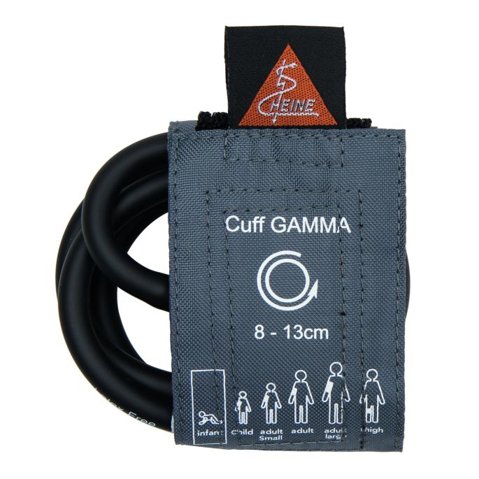 HEINE latex-vrije single-tube (1-slangsysteem) bloeddrukmanchet voor baby's, maat 6 × 28 cm (armomtrek 8 – 13 cm). Compatibel met HEINE GAMMA G5, G7 en GP.
