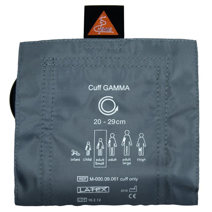 HEINE latex-vrije single-tube (1-slangsysteem) bloeddrukmanchet voor kleine volwassenen, maat 14 × 53 cm (armomtrek 20 – 29 cm). Compatibel met HEINE GAMMA G5, G7 en GP.