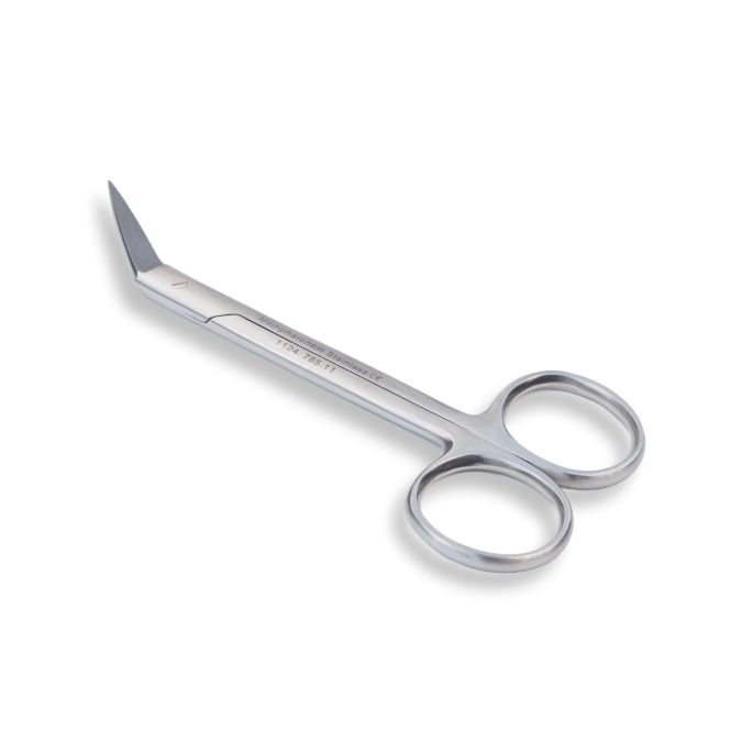 Irisschaar scherp/scherp, gebogen hoek 11 cm