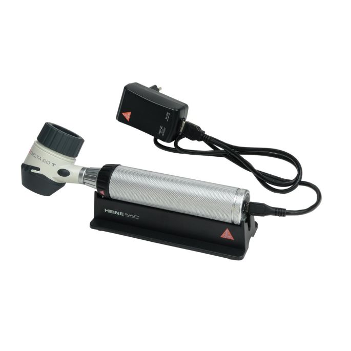 HEINE DELTA 20T dermatoscoop, contactplaat met schaalverdeling, BETA4 USB oplaadbare handvat