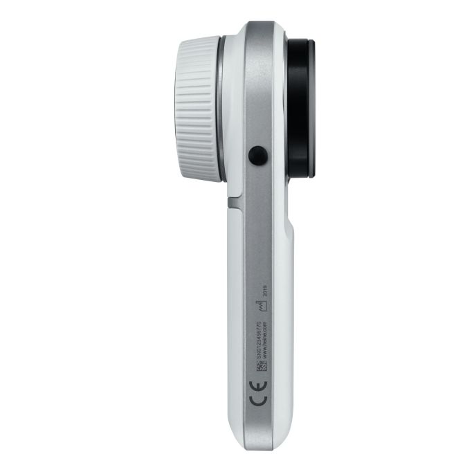 HEINE DELTA one dermatoscoop White Edition (wit-zilver) met contactplaat met schaalverdeling, USB-kabel met netadapter en koffer
