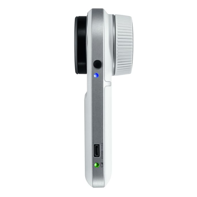 HEINE DELTA one dermatoscoop White Edition (wit-zilver) met contactplaat met schaalverdeling, USB-kabel met netadapter en koffer