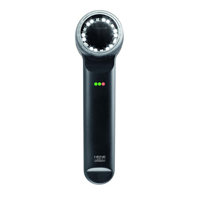 HEINE DELTA 30 dermatoscoop met contactplaat met schaalverdeling, USB-kabel, netadapter en harde koffer