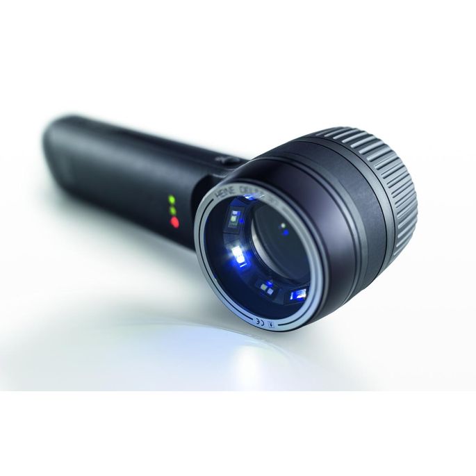 HEINE DELTA 30 PRO dermatoscoop met contactplaat met schaalverdeling, USB-C voeding en harde koffer