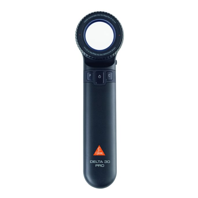 HEINE DELTA 30 PRO dermatoscoop met contactplaat met schaalverdeling, USB-C voeding en harde koffer