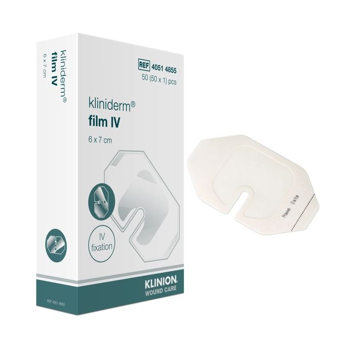 Kliniderm Film IV infuusfolie 6 x 7 cm steriel, 50 stuks