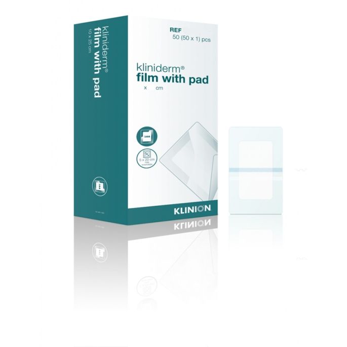 Kliniderm Film met wondkussen folieverband 10 x 30 cm, 50 stuks