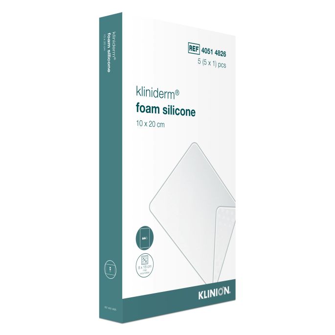 Kliniderm Foam Silicone schuimverband 10 x 20 cm, 5 stuks
