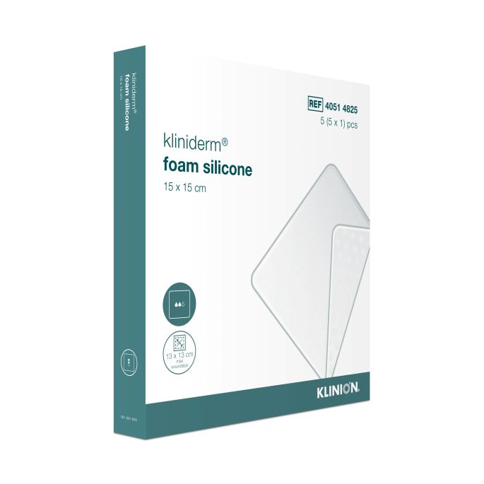 Kliniderm Foam Silicone schuimverband 15 x 15 cm, 5 stuks