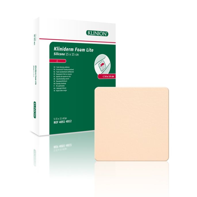 Kliniderm Lite Foam dun schuimverband 15 x 15 cm, 5 stuks
