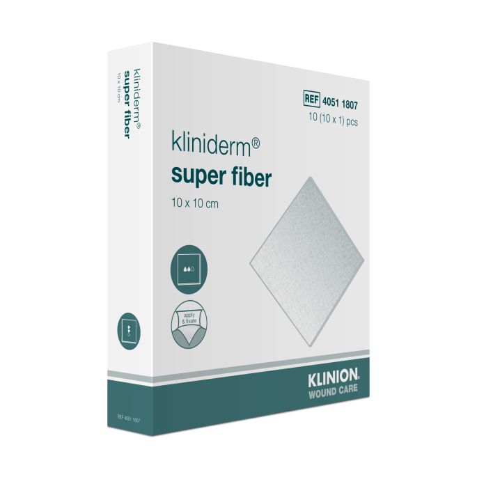 Kliniderm Super Fiber vezelverband streng 10 x 10 cm, 10 stuks