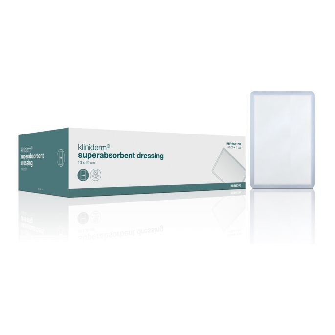 Kliniderm Superabsorbent superabsorberend verband 10 x 20 cm steriel, 50 stuks