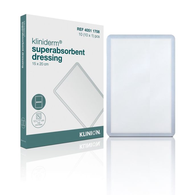 Kliniderm Superabsorbent superabsorberend verband 15 x 20 cm steriel, 10 stuks