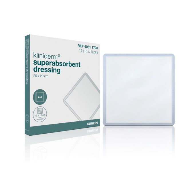 Kliniderm Superabsorbent superabsorberend verband 20 x 20 cm steriel, 15 stuks