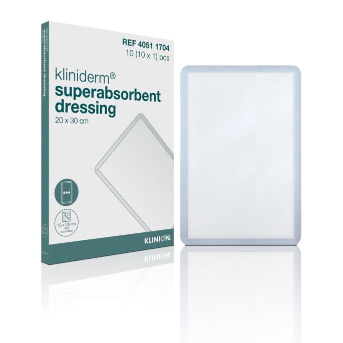 Kliniderm Superabsorbent superabsorberend verband 20 x 30 cm steriel, 10 stuks