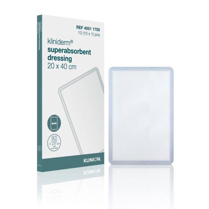 Kliniderm Superabsorbent superabsorberend verband 20 x 40 cm steriel, 10 stuks