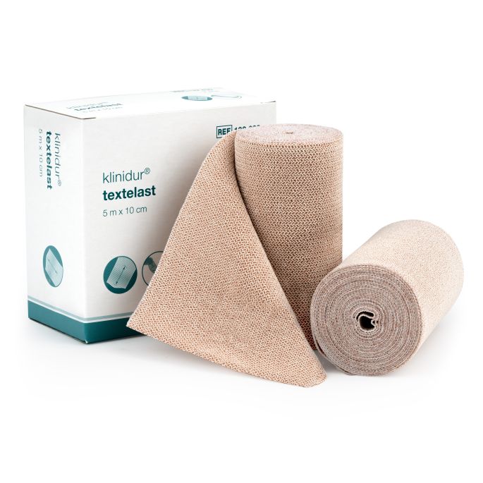 Klinidur Textelast short stretch compressiezwachtel 5 m x 10 cm, 2 stuks