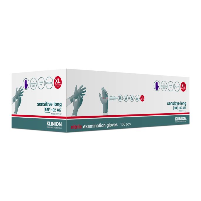 KPP Sensitive Long nitril onderzoekshandschoen maat XL, 150 stuks