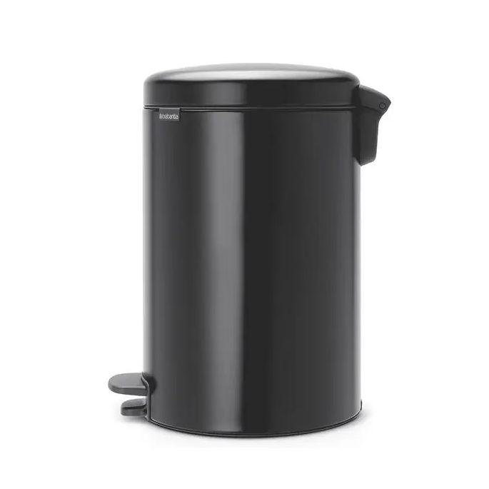 Pedaalemmer NewIcon, 20 liter, Matt Black, met kunststof inzetbak