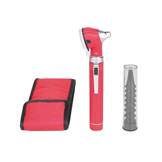 Mediware fiberoptisch zakotoscoop rood, inclusief oortrechters en nylon etui